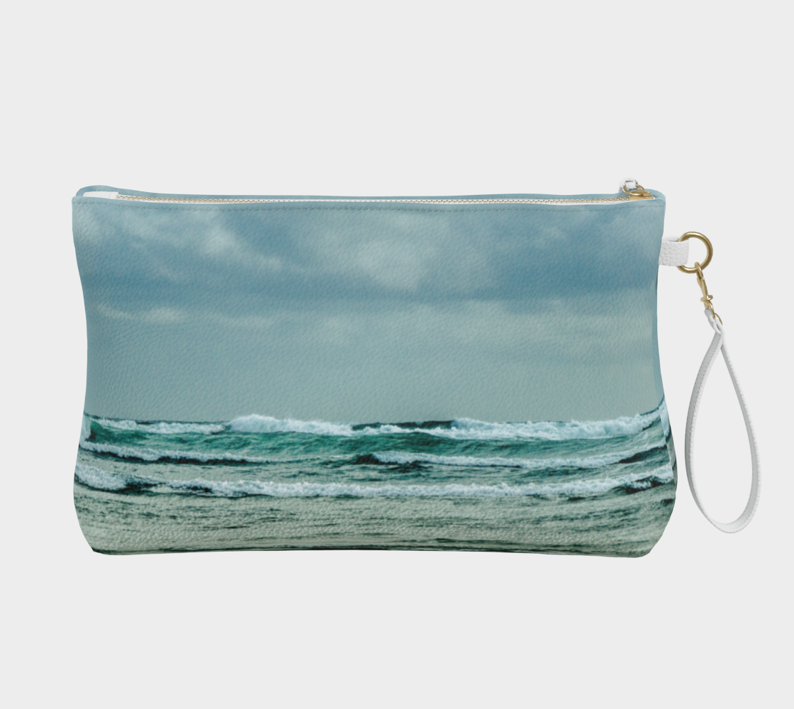 Ocean Calling Long Beach Tofino Vegan Leather Makeup Bag