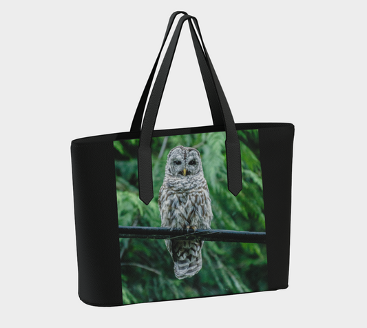 Good Evening Owl Vegan Leather Tote Bag