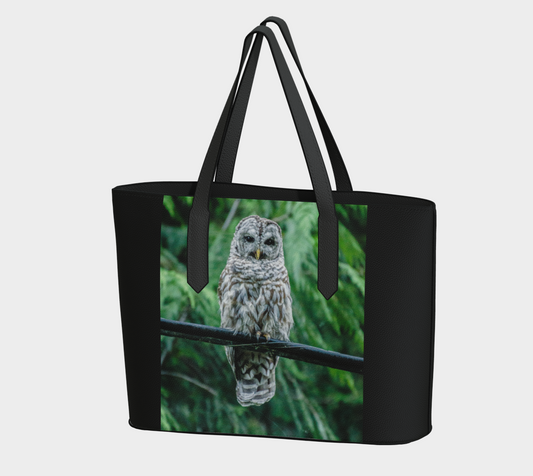 Good Evening Owl Vegan Leather Tote Bag