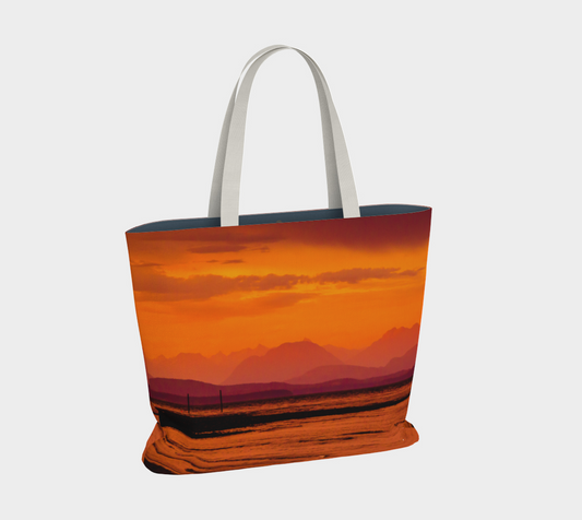 Van Isle Goddess Saratoga Beach Sunset oversized Market Tote.