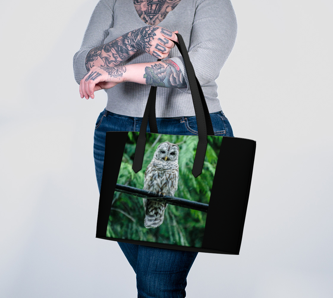 Good Evening Owl Vegan Leather Tote Bag