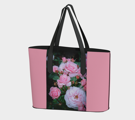 Rose Garden Vegan Leather Tote Bag