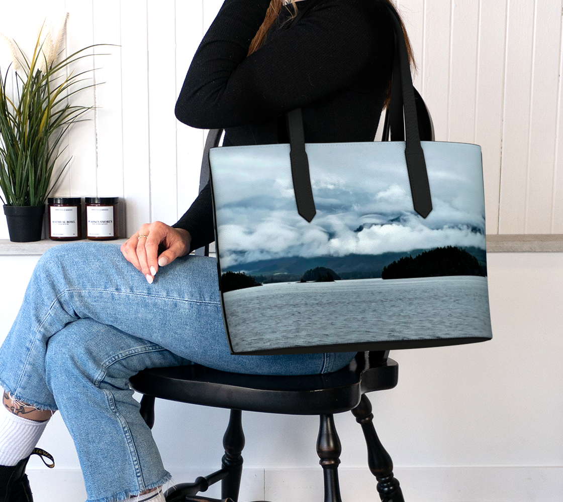 Port Alberni Inlet Vegan Leather Tote Bag