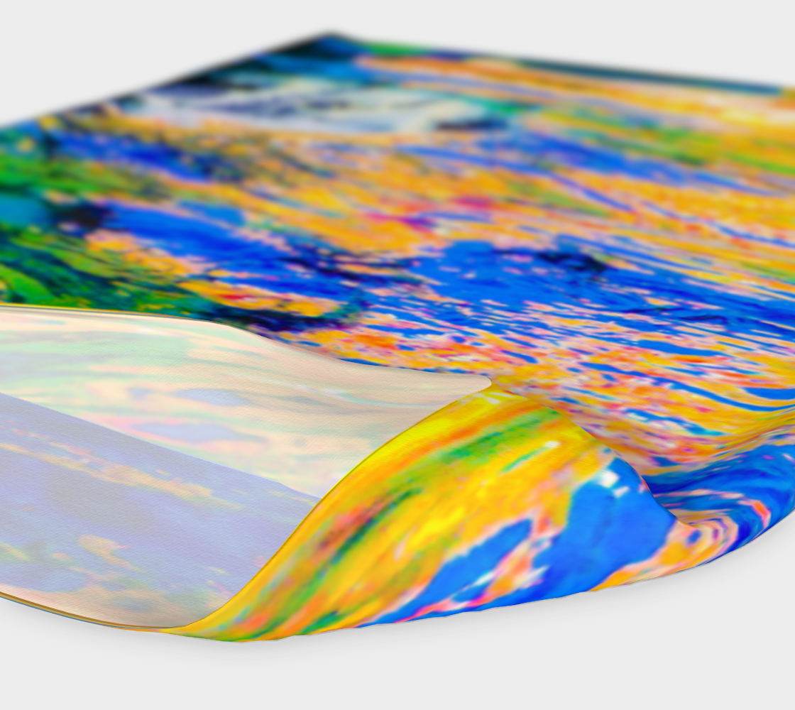 Otter art neckband neck gaiter headband features a sea otter with a colorful abstract background.