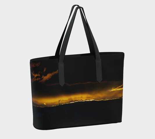 Eagles View Vegan Leather Tote Bag