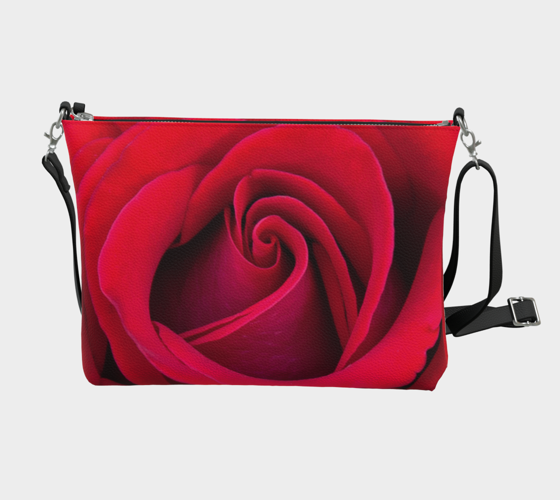 Red Red Rose Vegan Leather Crossbody Purse