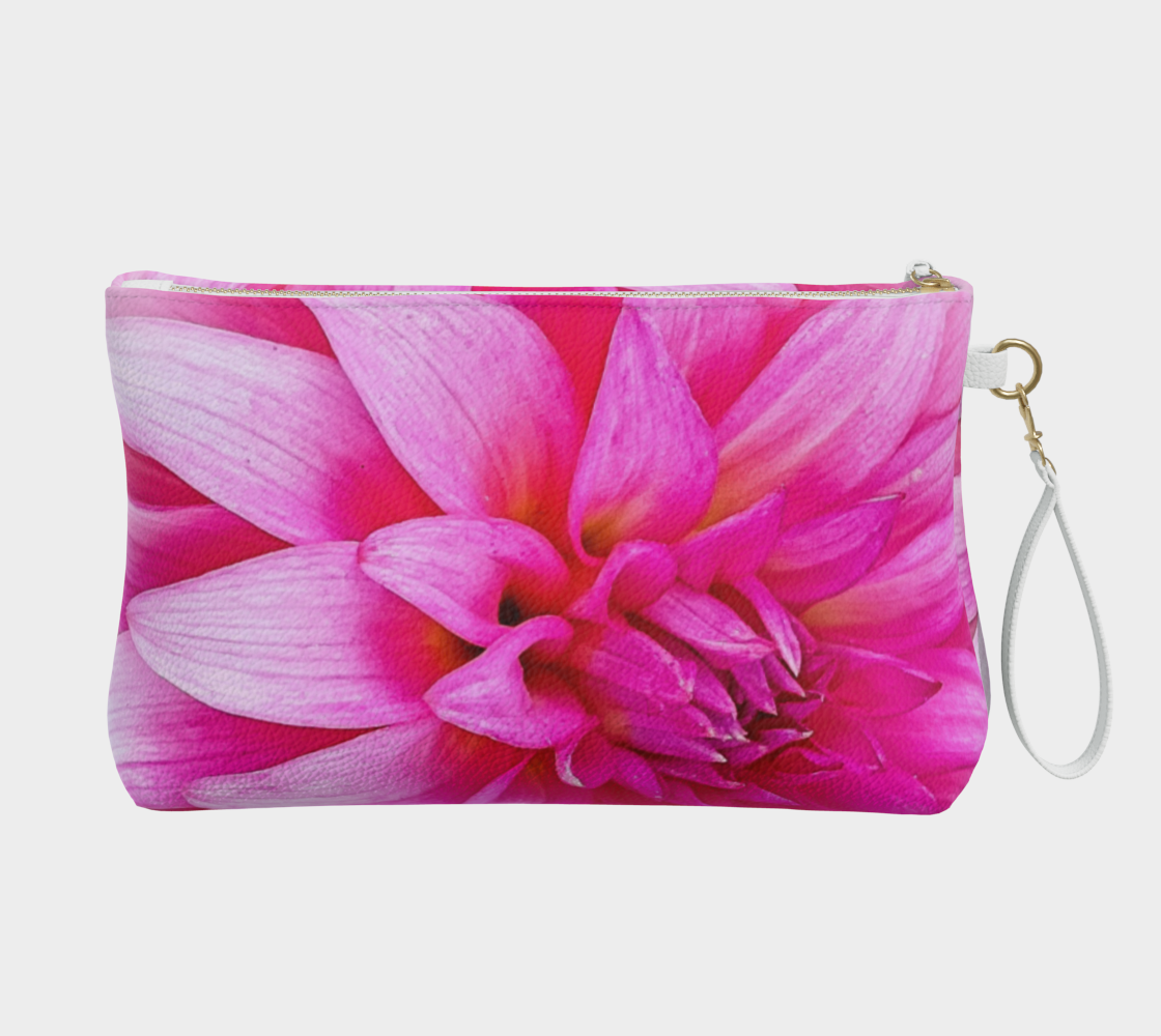 Summer Dahlia Vegan Leather Makeup Bag