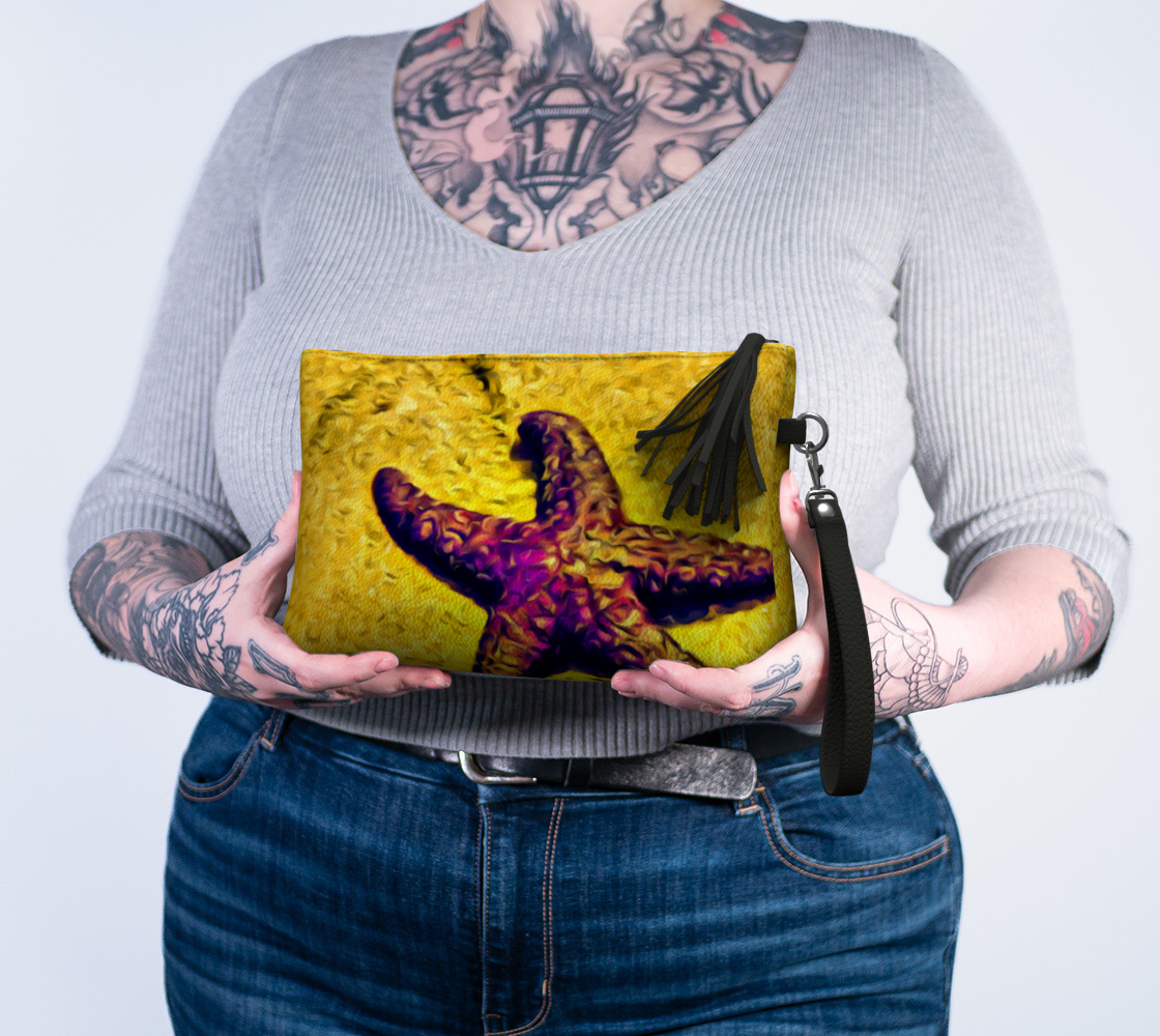 Star Track Vegan Leather Makeup Bag