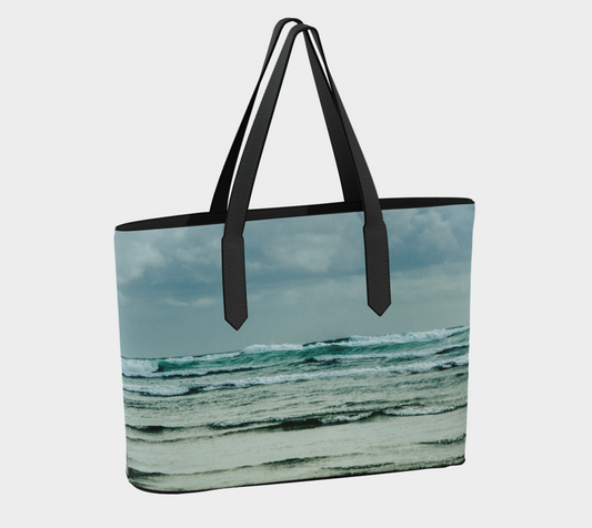 Ocean Calling Long Beach Tofino Vegan Leather Tote Bag
