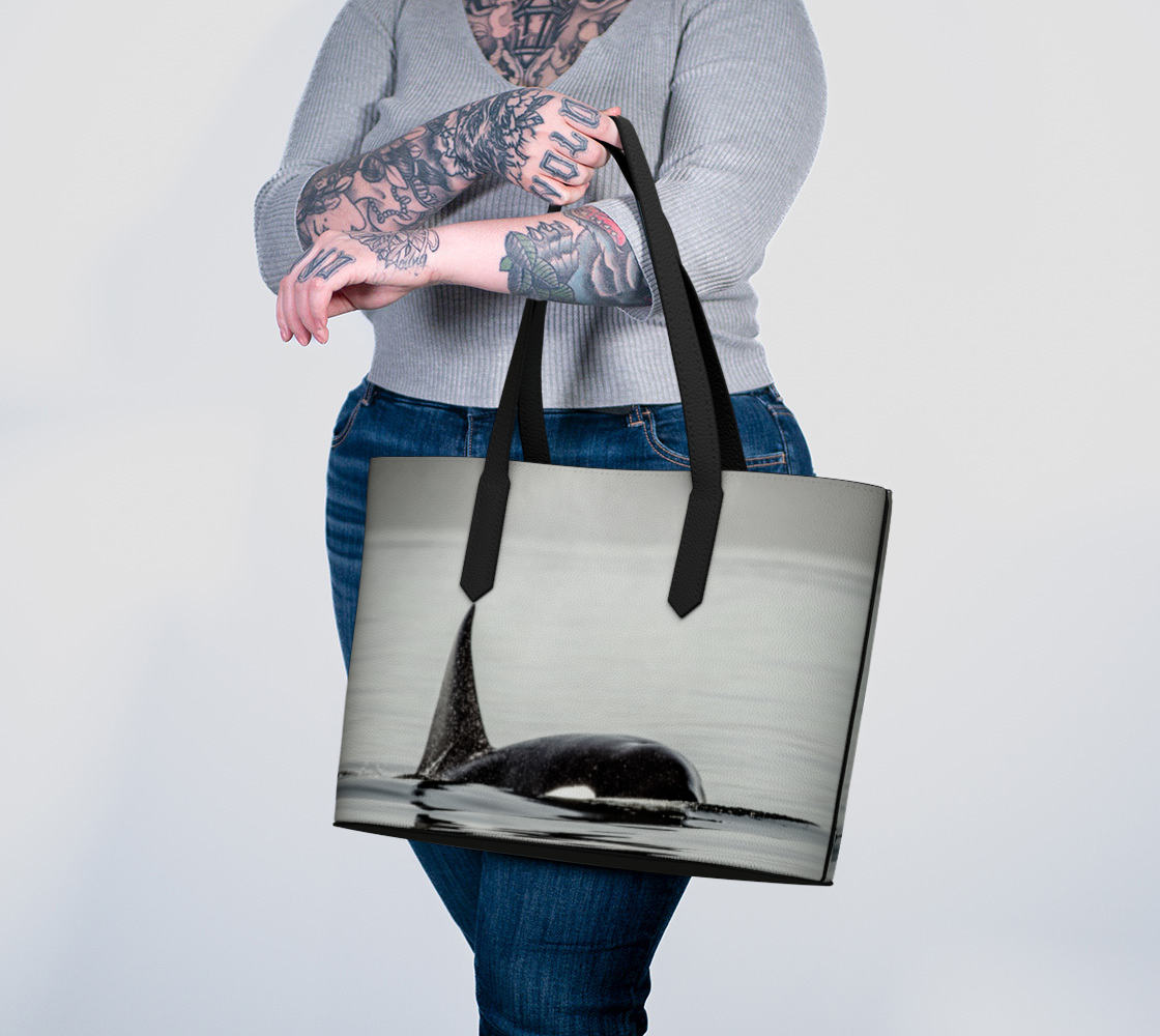 Orca Spray Vegan Leather Tote Bag