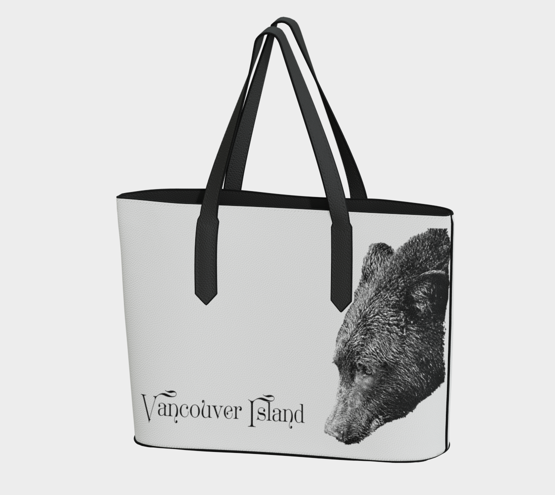 Vancouver Island Bear Vegan Leather Tote Bag