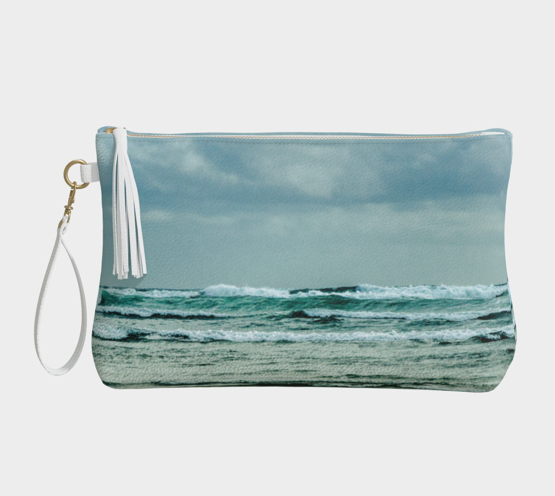 Ocean Calling Long Beach Tofino Vegan Leather Makeup Bag