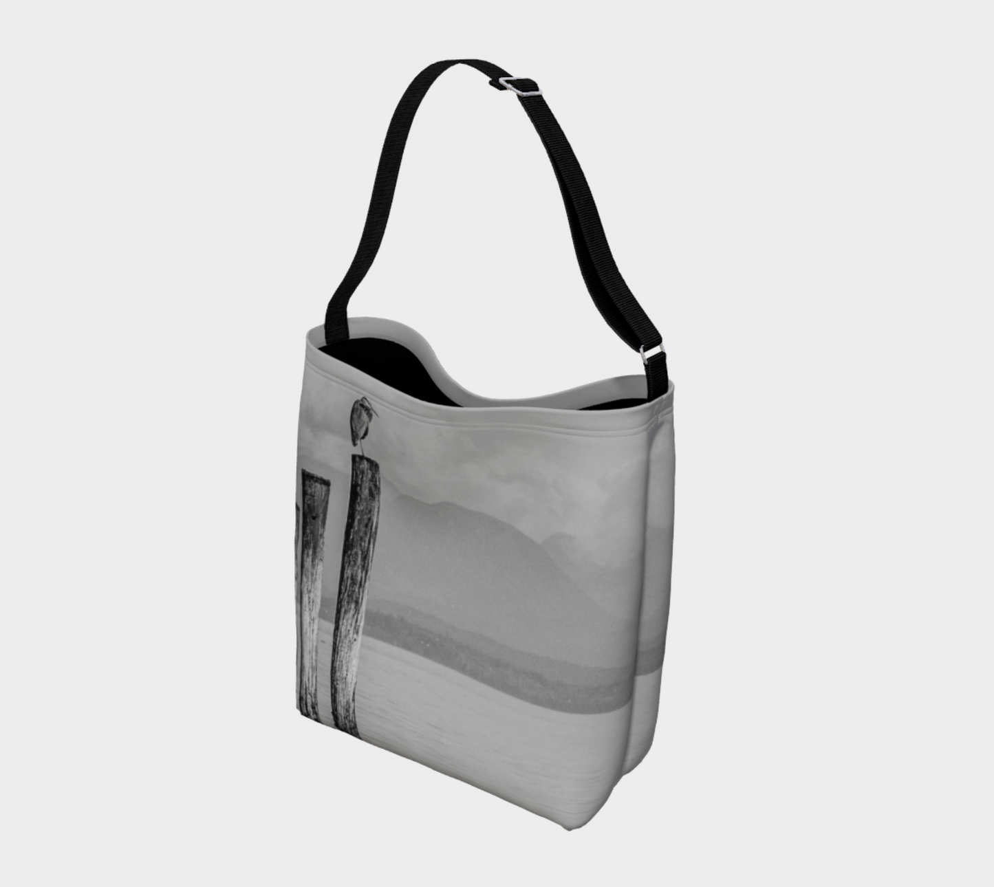 Another view of the blue heron day tote.