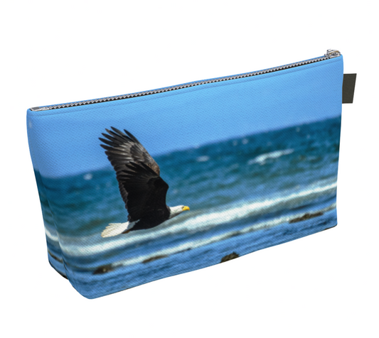 Fly Like An Eagle Makeup Bag by Van Isle Goddess Vancouver Island available in 2 sizes.