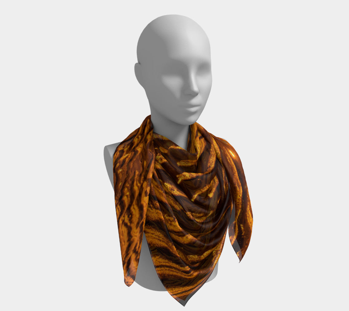 50 inch Golden Sand Square Scarf Worn around the neck by Vanislegoddess.com
