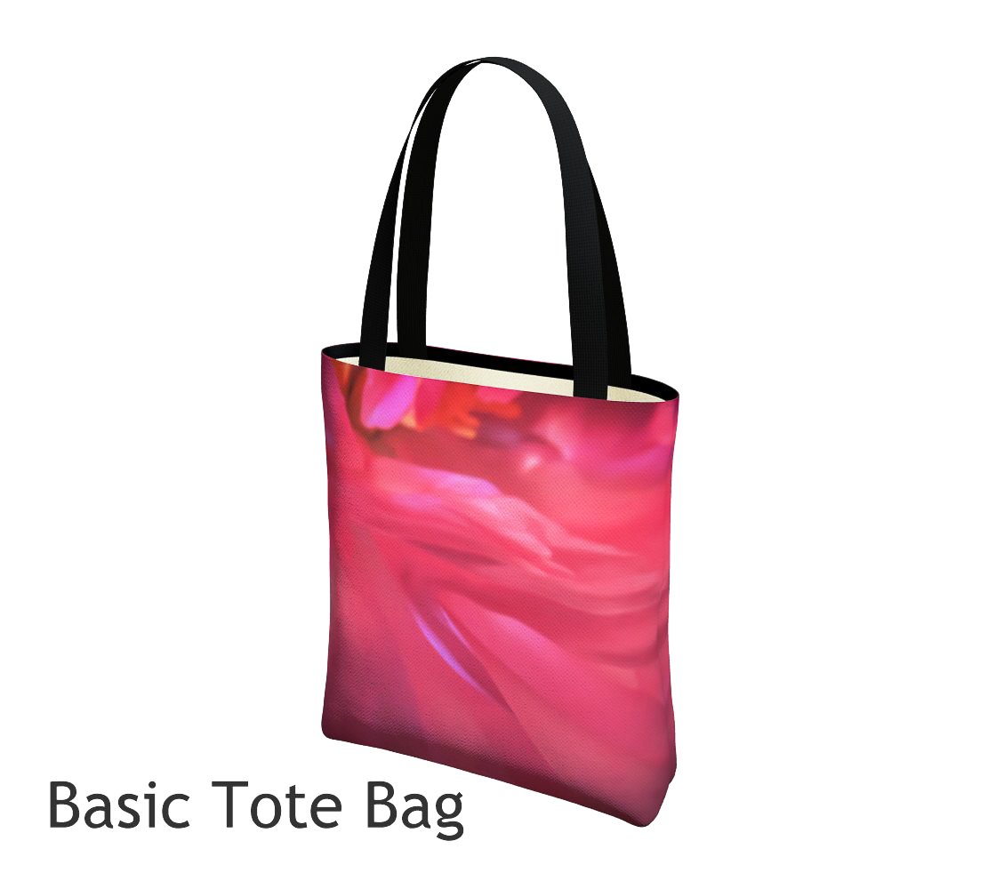 Soft Rose Tote Bag Basic and Urban Tote Bags featuring printed artwork by Roxy Hurtubise.