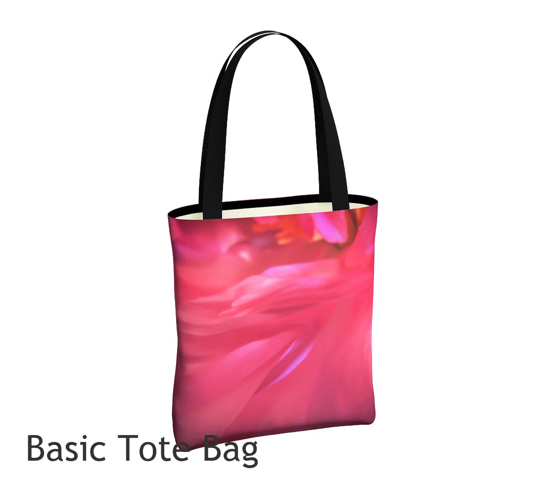 Soft Rose Tote Bag Basic and Urban Tote Bags featuring printed artwork by Roxy Hurtubise.