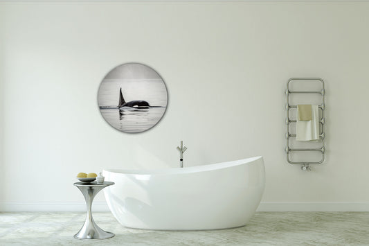 Orca Spray Photography Round Aluminum