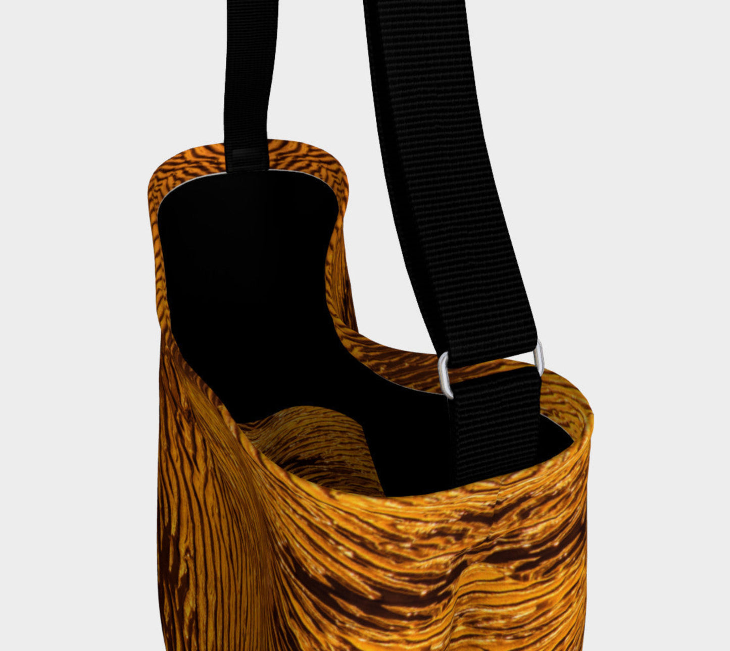 Golden Sand Day Tote Everyday Day Tote for Everything! Van Isle Goddess ultimate tote bag! Adjustable strap for comfort, the tote is made from soft and supple neoprene that stretches to fit whatever you can put in it! Vibrant artwork that will never fade with washing. Golden Sand Artwork by Roxy Hurtubise with golden sand artwork printed on the bottom interior with a black band on the interior top.