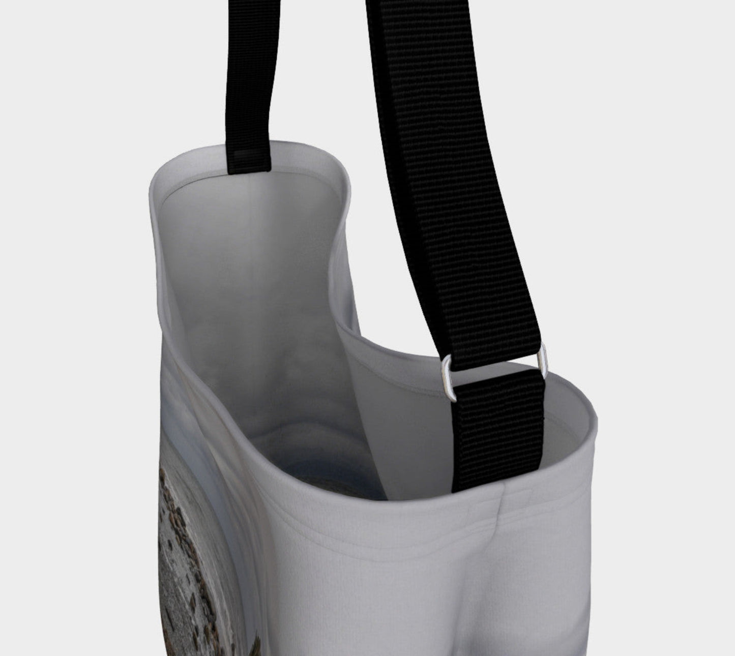 Gray Day Day Tote Everyday Day Tote for Everything! Van Isle Goddess ultimate tote bag! Adjustable strap for comfort, the tote is made from soft and supple neoprene that stretches to fit whatever you can put in it! Vibrant artwork that will never fade with washing. Gray Day Artwork by Roxy Hurtubise