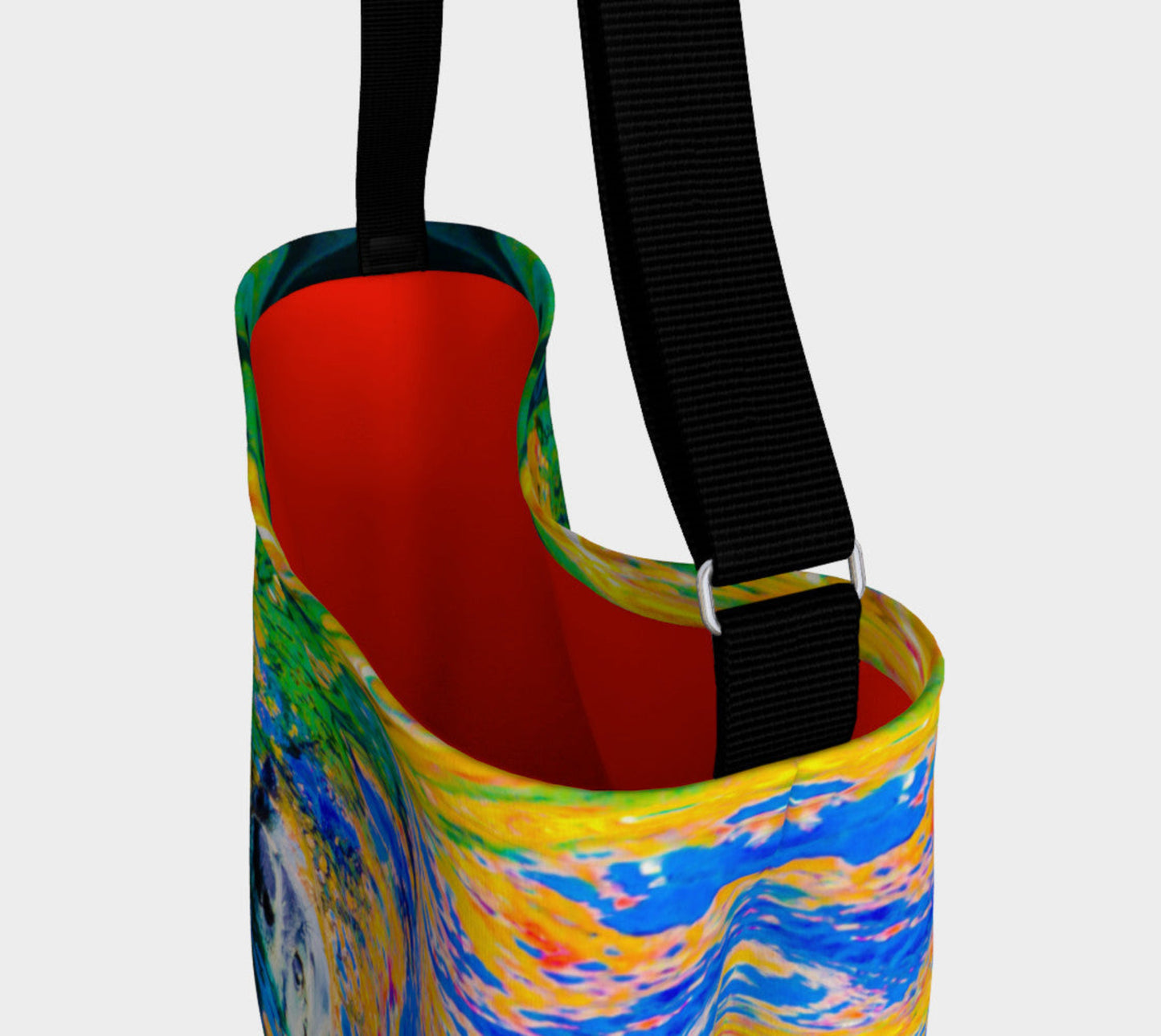 Otter Art Day Tote Everyday Day Tote for Everything! Van Isle Goddess ultimate tote bag! Adjustable strap for comfort, the tote is made from soft and supple neoprene that stretches to fit whatever you can put in it! Vibrant artwork that will never fade with washing. Otter Art Artwork by Roxy Hurtubise with solid bright orange color interior.