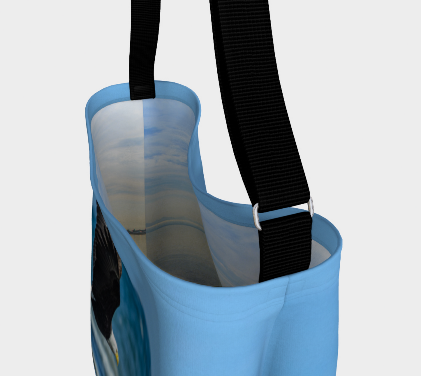Interior of Fly Like An Eagle Neoprene Day Tote