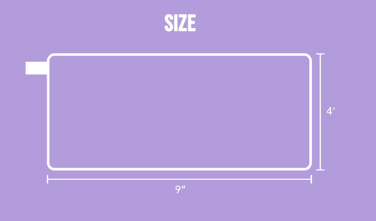 chart with size of pencil case