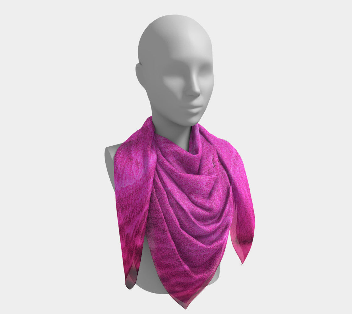 Pink Sand 50 inch Square Scarf Worn around the neck by vanislegoddess.com