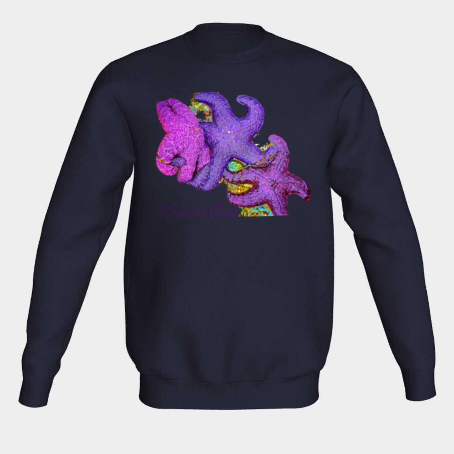Starfish Cluster Vancouver Island Crewneck Sweatshirt What’s better than a super cozy sweatshirt? A super cozy sweatshirt from Van Isle Goddess! Super cozy unisex sweatshirt for those chilly days. Excellent for men or women. Fit is roomy and comfortable.