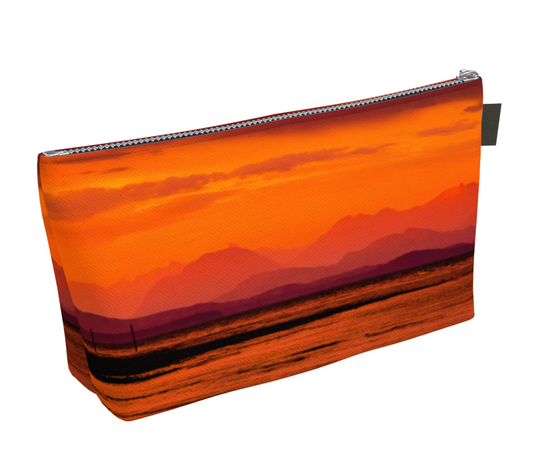 Saratoga Sunset Makeup Bag by Vanislegoddess.com available in 2 sizes.