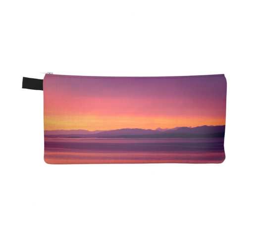 Vancouver Island Sunset multi use storage pencil case by Roxy Hurtubise vanislegoddess.com reverse side