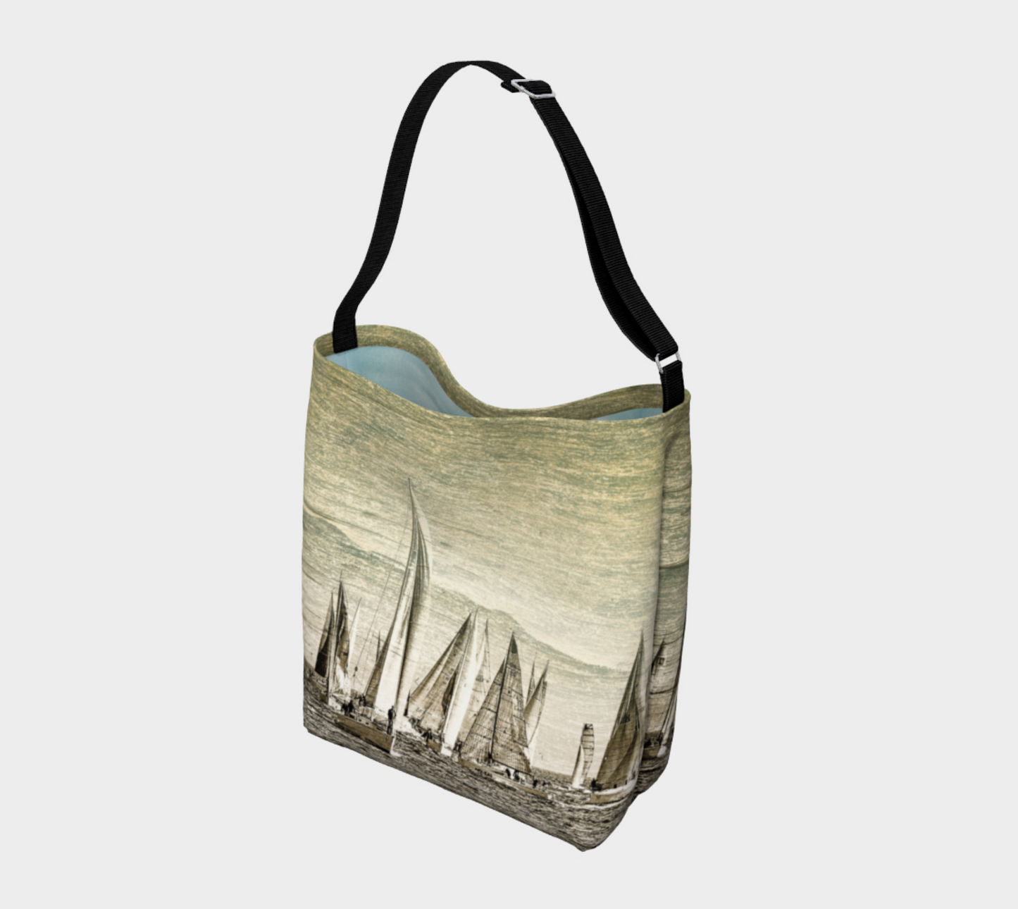 Yacht Race Neoprene Day Tote: Nautical-Inspired Boat Race Print Bag