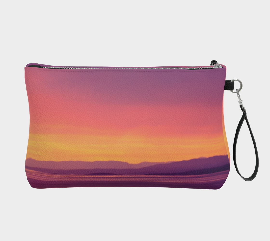 Vancouver Island Sunset Vegan Leather Makeup Bag