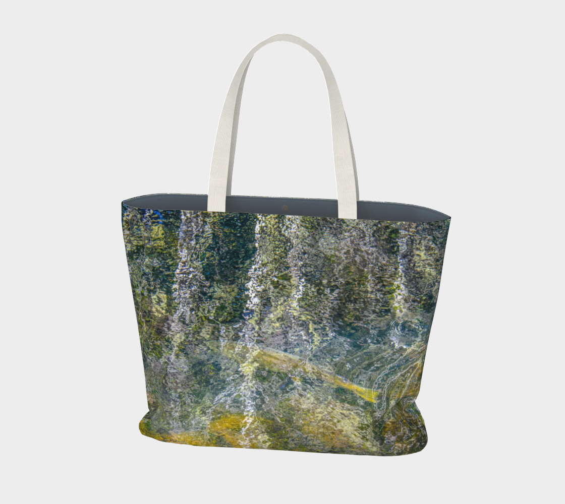 Van Isle Goddess Salmon Art Oversized Market Tote.