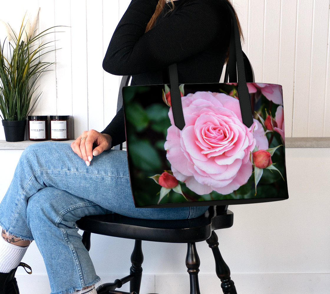 Love Surrounds Vegan Leather Tote Bag