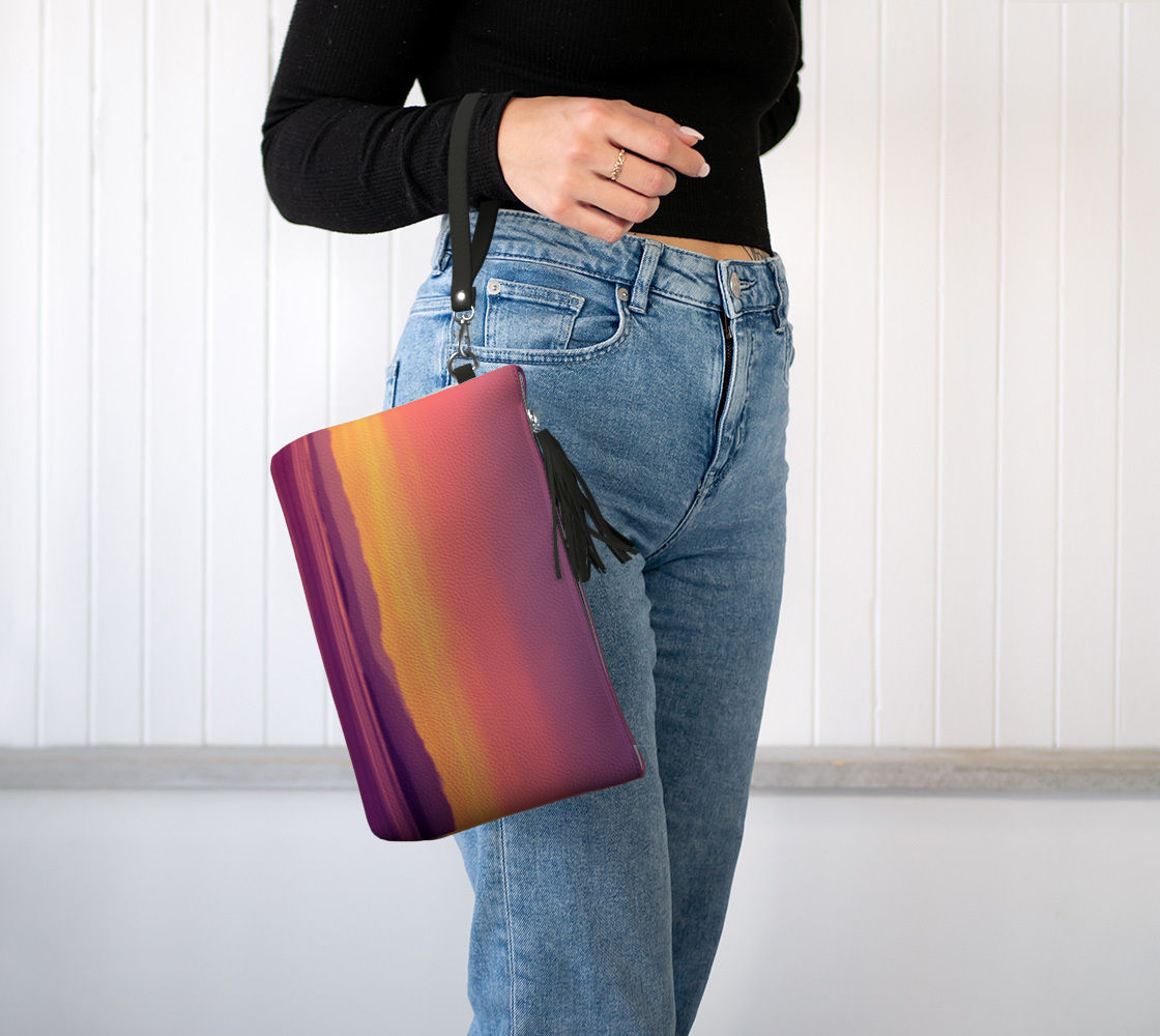 Vancouver Island Sunset Vegan Leather Makeup Bag