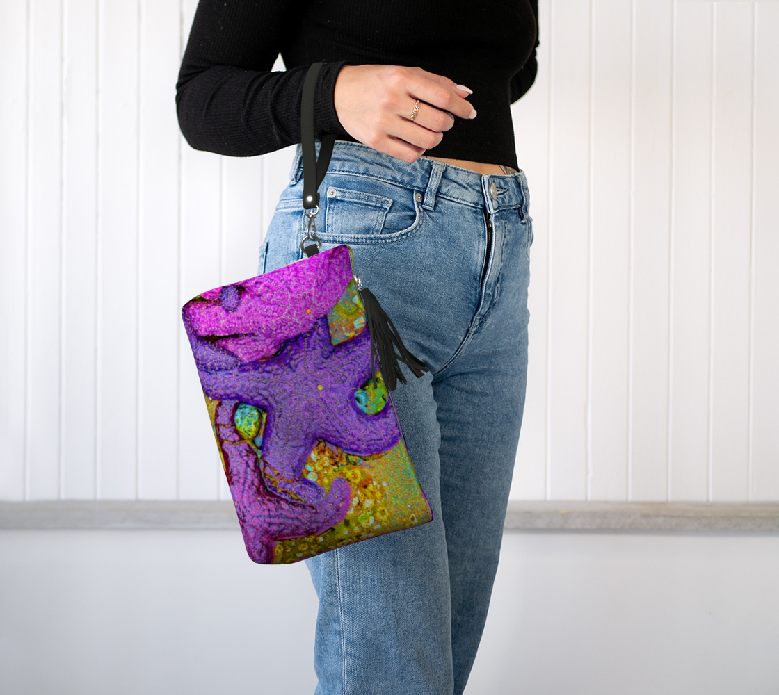 Starfish Cluster Vegan Leather Makeup Bag