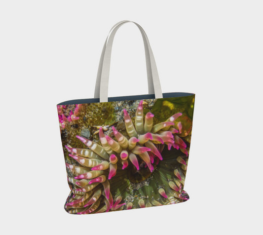 Van Isle Goddess Pink Sea Anemone oversized Market Tote.