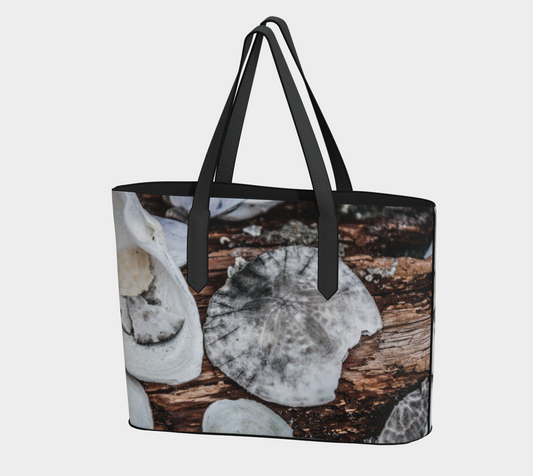 Strewn About Sand Dollar Vegan Leather Tote Bag