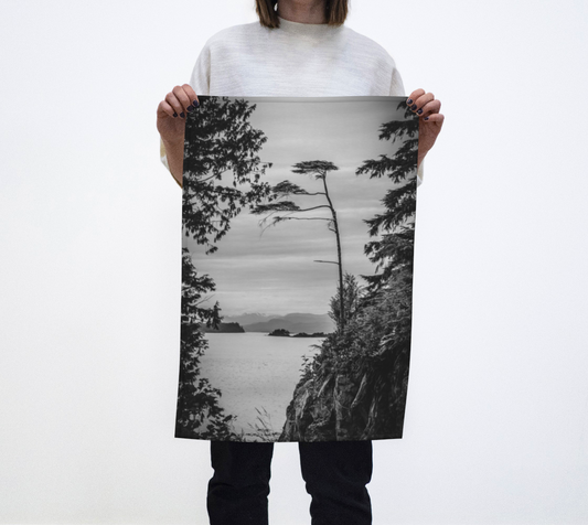Peek a View Telegraph Cove Tea Towel Vancouver Island Photography by Roxy Hurtubise VanIsleGoddess.com