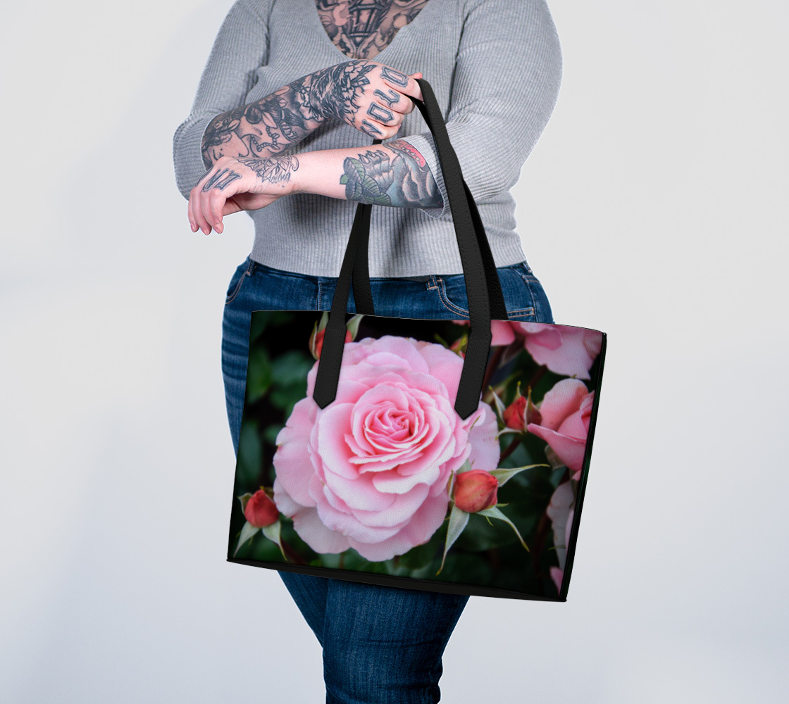 Love Surrounds Vegan Leather Tote Bag