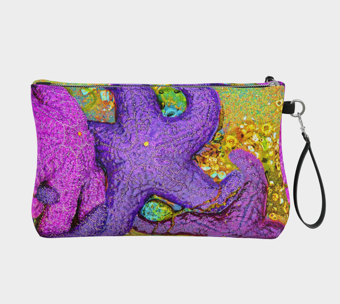 Starfish Cluster Vegan Leather Makeup Bag