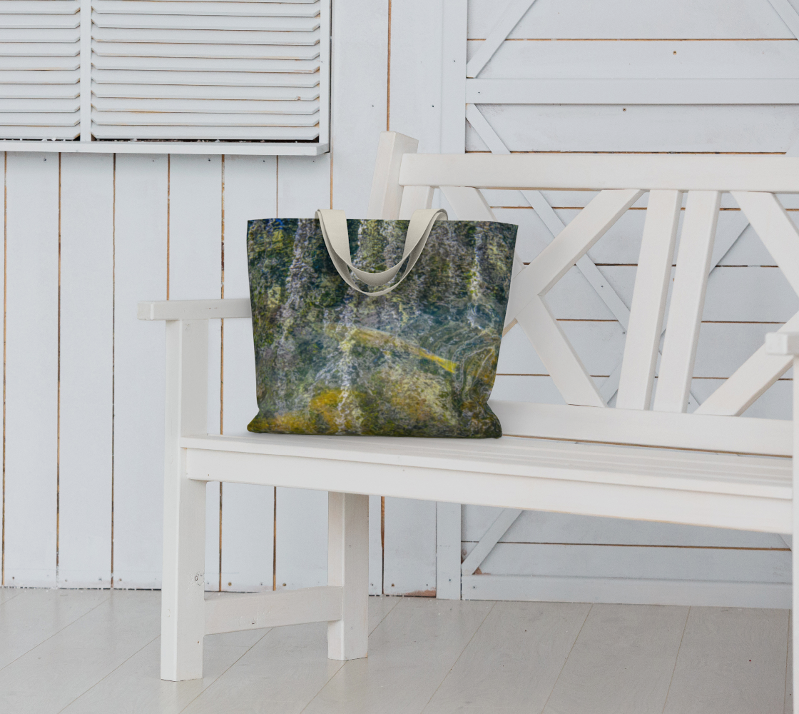 Van Isle Goddess Salmon Art Oversized Market Tote.