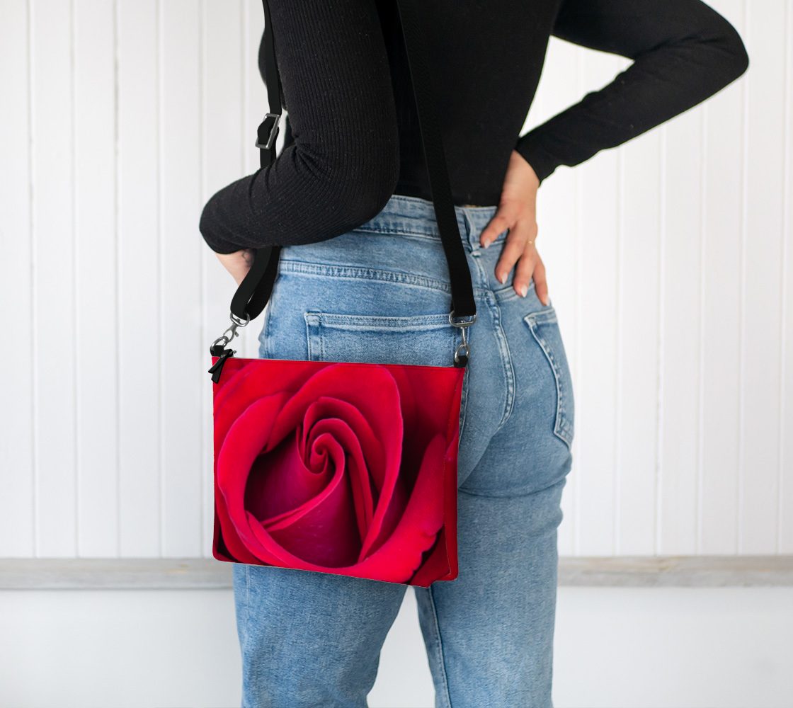 Red Red Rose Vegan Leather Crossbody Purse
