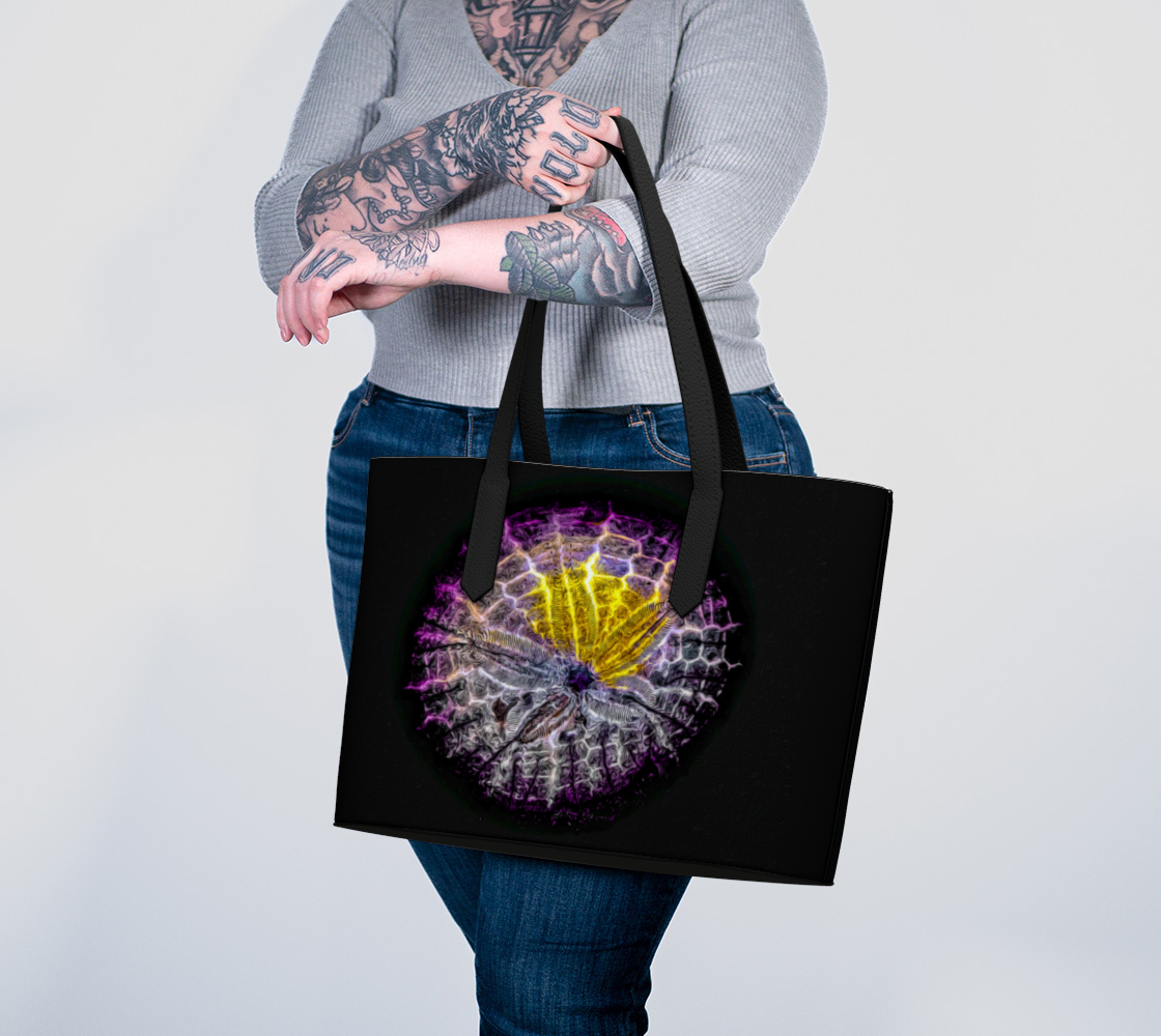 Spotlight Sand Dollar Vegan Leather Tote Bag