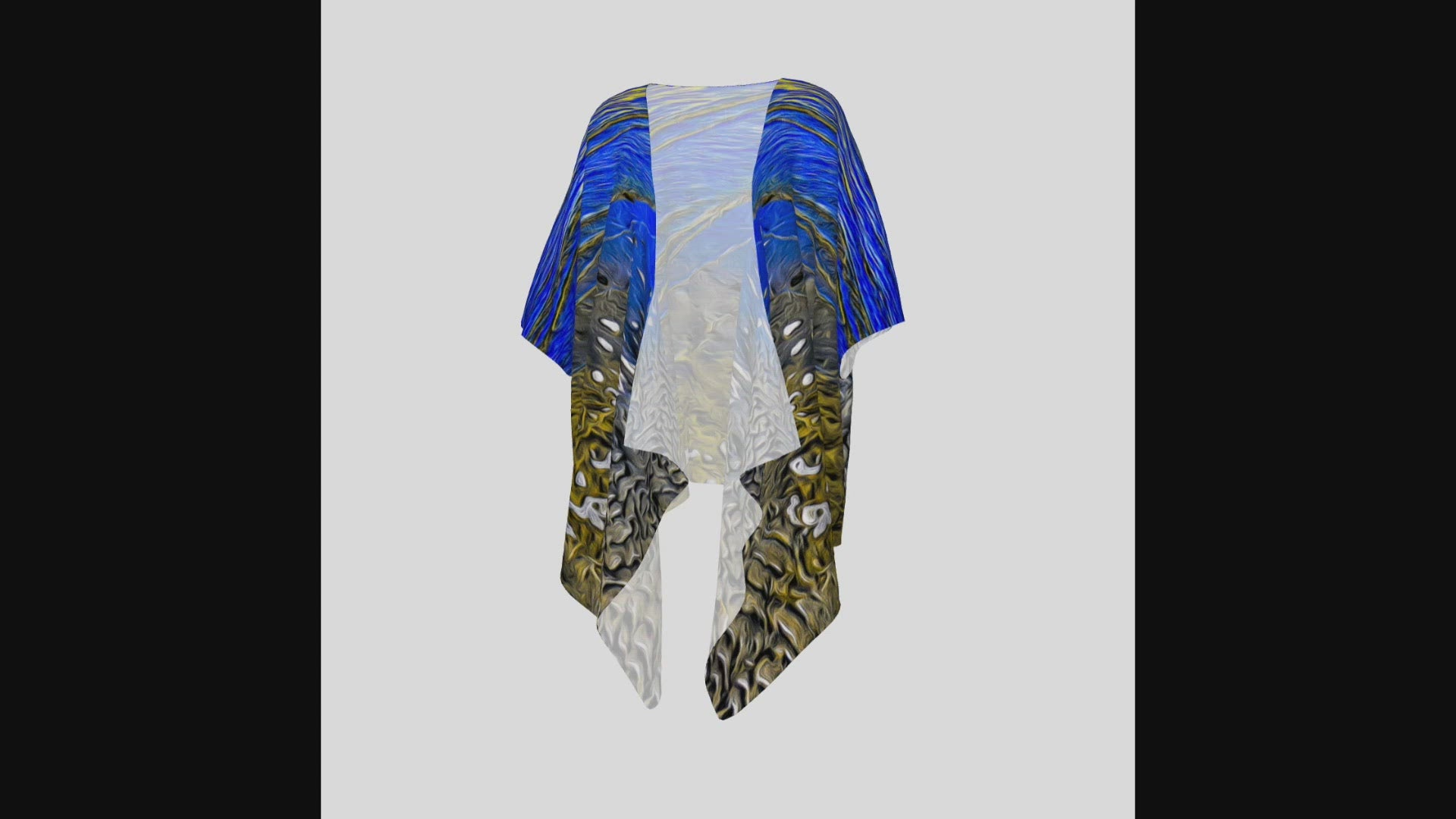 Video of the ebb and flow draped kimono.