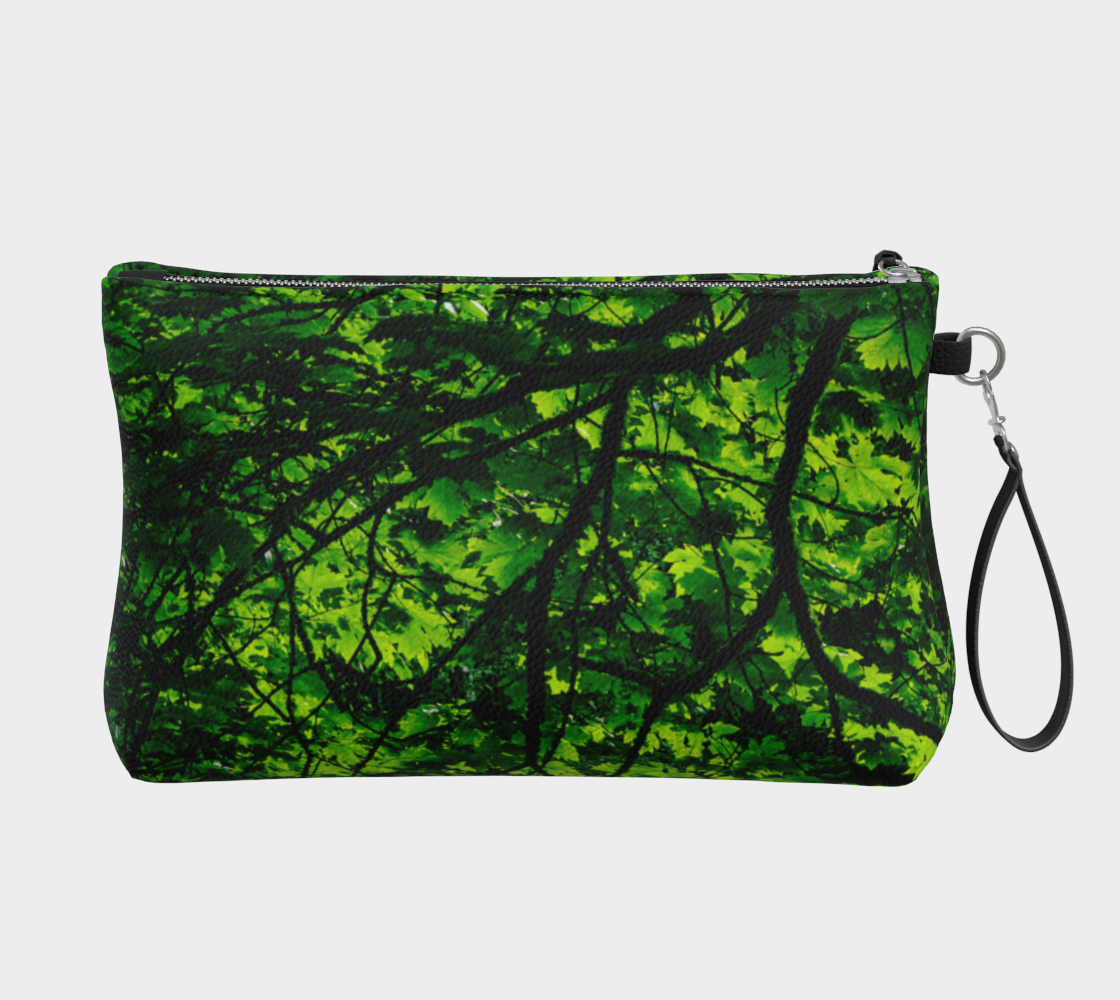 Canopy of Leaves Vegan Leather Makeup Bag