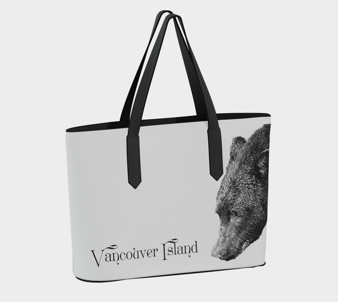 Vancouver Island Bear Vegan Leather Tote Bag