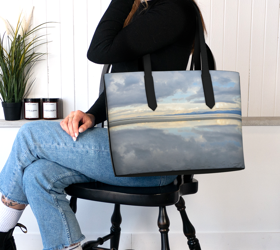 Light Language Vegan Leather Tote Bag