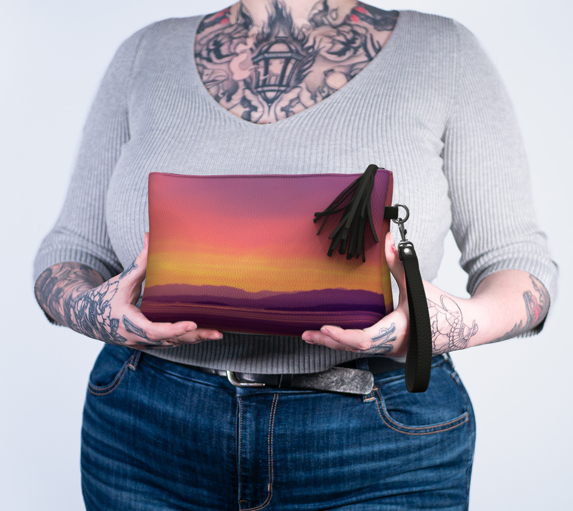 Vancouver Island Sunset Vegan Leather Makeup Bag